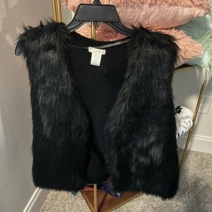 NWT BLACK FUR VEST